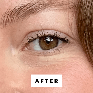 Gulino after applying the Essence Lash Without Limits Tubing Mascara